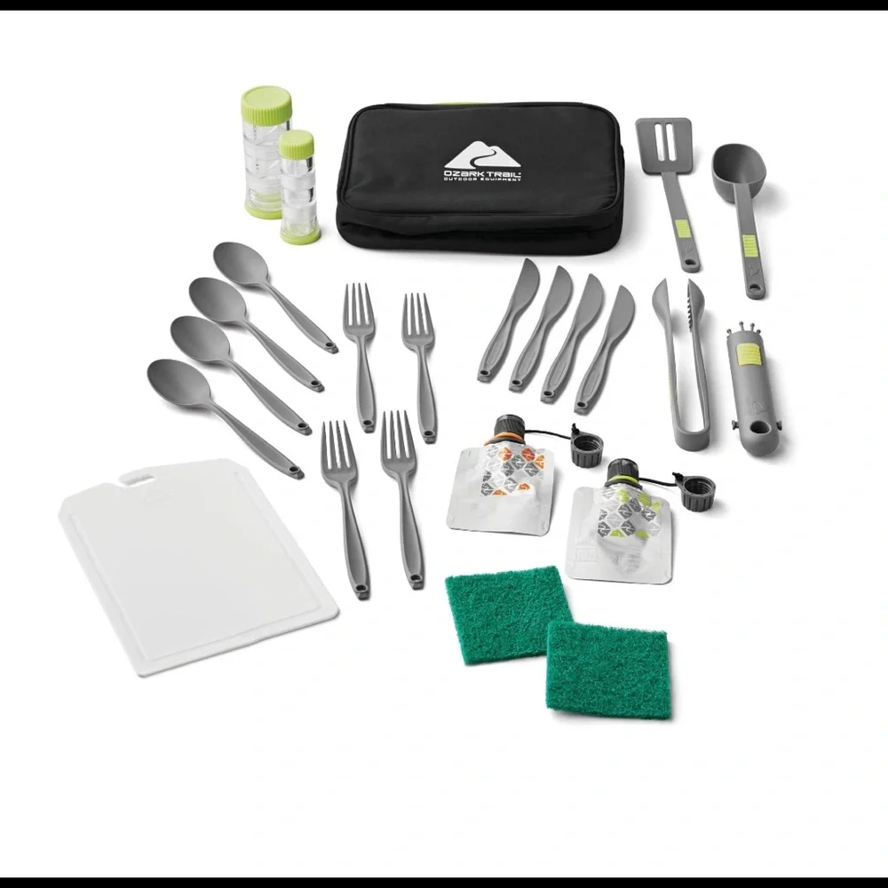 Brand new Ozark Trail 24 Pieces Plastic Camping Mess Kit - Picture 2 of 6